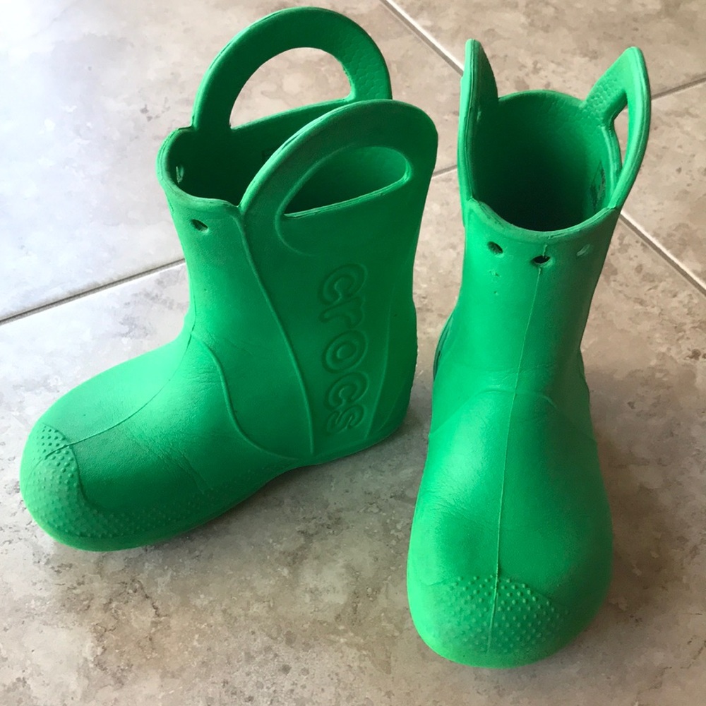 CROCS Kids Green Rain & Snow Boots